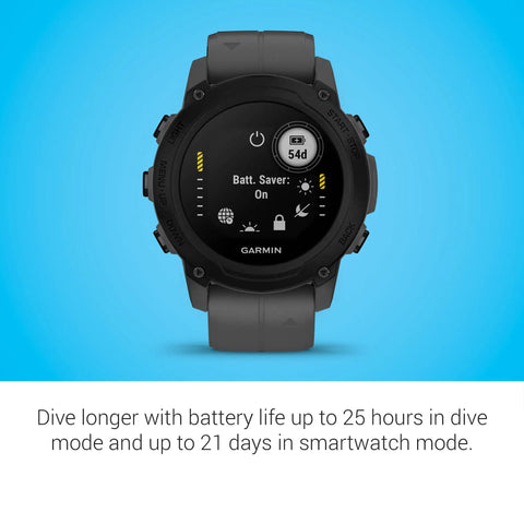 Beefy Rugged Dive Computer Watch With Sapphire Lens And Monochrome Display, 25 Hour Dive Battery, GPS Tracking, Slate Gray