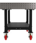 Heavy Duty Rolling Welding Fixture Table 60 X 36 Inch Rock Solid Steel Grid Top with non-marking caster wheels