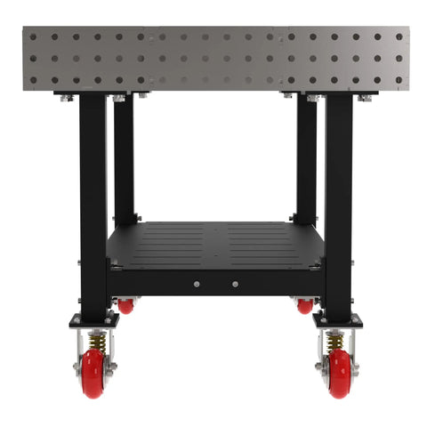 Heavy Duty Rolling Welding Fixture Table 60 X 36 Inch Rock Solid Steel Grid Top with non-marking caster wheels