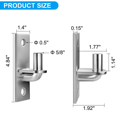 Dimensions of Heavy Duty Wall Mount Gate Hinges For Farm And Chain Link Fences with Five Eighths Inch Hinge Pin 2 Pack Durable Iron