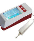 Portable Surface Roughness Tester With Bright Detachable Color Screen Built Damn Tough For Hella Precise Small Hole Profiling and Top Shelf Industrial Inspection, with screen display and probe.