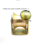 U Shaped Steel Pipe Track Wheel With Wide Groove Load Pulley Color Steel Track Wheel 80mm Large Arc Guide Wheel 4 Inch Heavy Duty Industrial Rail Pulley For Smooth Rolling, U-shaped groove close-up