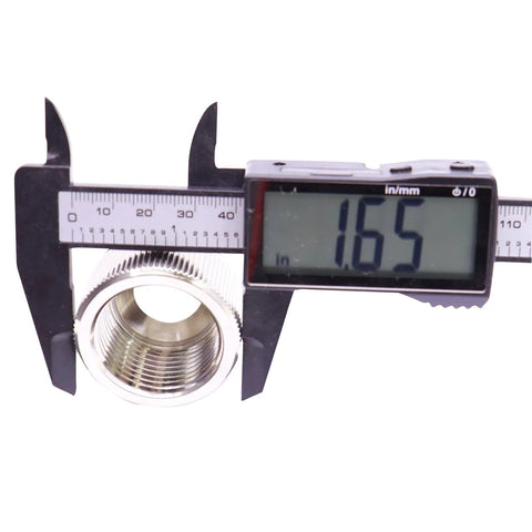 Caliper measuring 1-inch NPT fuel swivel connector size