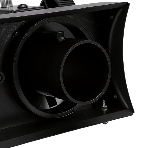 Close-up of Pro Grade Telescope Focusing Seat For 140mm Reflector With 1.25 Inch Focuser And Locking Knob, black housing