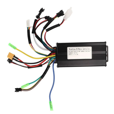 Three Mode Sine Wave Brushless DC Motor Controller Kit For DIY Electric Bike Projects with wiring and connectors visible.