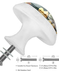 Side view of 4 Pack White Dresser Knobs Set With Flower And Chicken Fence Patterns, highlighting crystal glass detail and included screws.