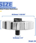Three In One Palm Ratchet One Quarter Inch Drive Finger Ratchet Reversible Thumbwheel Wrench dimensions displayed with polished chrome finish.