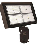 Heavy Duty Commercial LED Floodlight, Badass 30k Lumen Outdoor Security Light mounted on a trunnion bracket for easy installation.