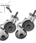 Heavy Duty Titanium Drill Nibbler Sheet Metal Cutter - Pro Grade Electric Shears & Plate Attachment parts view with wheels.