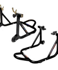 Beefed Up Heavy Duty Paddock Motorcycle Stand For Rear Wheel Lift With Fork And Swingarm Spool, Dismantlable Design, 529 Lb Capacity, Fits Honda Kawasaki Suzuki Bikes, Black.
