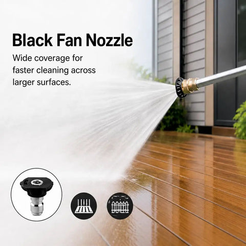 Power Washer Wand With Jet Nozzle For Garden Hose With Three High Pressure Nozzles And Quick Connectors spraying patio