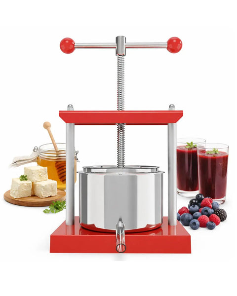 0.8 Gallon Stainless Steel Manual Fruit And Vegetable Squeezer With Filter Bag Upgraded 3L Capacity For Honey Cheese And Plant Infusions No Fuss Great For Home Batch Soft Fruit Juices And Herb Press