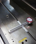Top Shelf Hardened Aluminum Saw Gauge With Durable Anodized Rust Proof Finish For Bulletproof Table Saw Fence Alignment on metal surface