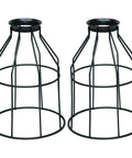 Premium Black Metal Wire Cage Lamp Guard For Ceiling Fans And Pendant Lights Killer Diamond Shape Light Cover Set Of Two.