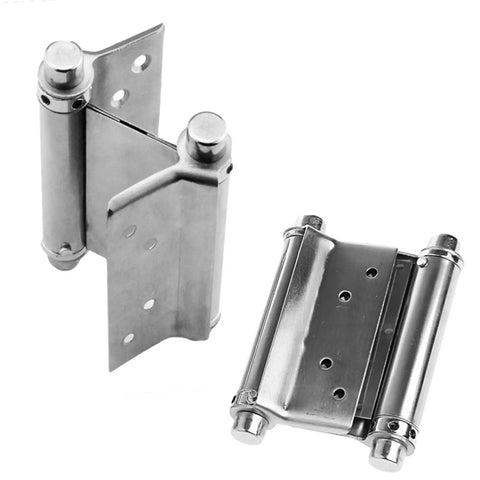 Two Piece 3 Inch Stainless Steel Double Action Spring Door Hinge With Slam-Free Hydraulic Soft Close For Heavy-Duty Doors Cafe Swing Gondola Displays And More