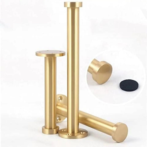 Four Pack Adjustable Solid Brass Furniture Legs For Sofa, Cabinet, Coffee Table, TV Stand, Bathroom Cabinet And More - Gold Finish 250mm 9.84in Heavy Duty Metal Sofa Support Legs