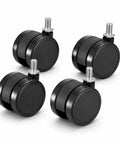 Heavy Duty 2 Inch Caster Wheels 360 Degree Swivel Black Furniture Casters With M8 And M10 Threaded Stem Or Top Plate Mount set of four