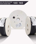 Spools of 12/2 Direct Burial Low Voltage Landscape Wire 12 AWG Two Conductor Cable for Outdoor Lighting on display