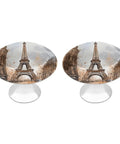 Two Pack Stainless Steel Watercolor Paris Cabinet Knobs With Screws, Built To Last Rust Resistant Drawer Pulls For Kitchen And Furniture, Smooth Grip, Premium Hardware Upgrade. Eiffel Tower watercolor cabinet knobs set