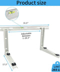 Beefy Outdoor Wall Mount Bracket For Ductless Mini Split AC And Heat Pump Universal Condenser Stand Fits 7000 To 18000 BTU with size details.