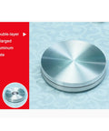 Double-layer aluminum plate detail for Transparent Glass Lazy Susan Turntable For Dining Tables And Kitchens, Easy Spin Rotating Serving Tray.
