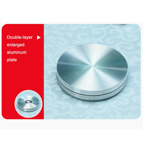 Double-layer aluminum plate detail for Transparent Glass Lazy Susan Turntable For Dining Tables And Kitchens, Easy Spin Rotating Serving Tray.