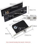 6.3 Inch Privacy Pocket Door Lock Hardware With Key For Double Barn Doors Matte Black Zinc Alloy Construction Silent Lock Body Anti Rust Finish Built To Last And No Fuss To Install