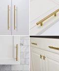 30 Pack Brushed Brass Gold Cabinet Pulls 4 Inch Hole Center Drawer Pulls Modern Bar Dresser Handles For Bathrooms Kitchens Bedrooms