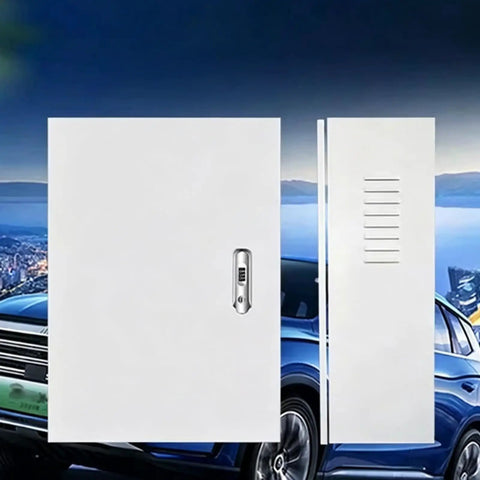 Rock Solid Wall Mounted EV Charger Enclosure Box Heavy Duty Galvanized Steel Housing Waterproof Outdoor Charging Station