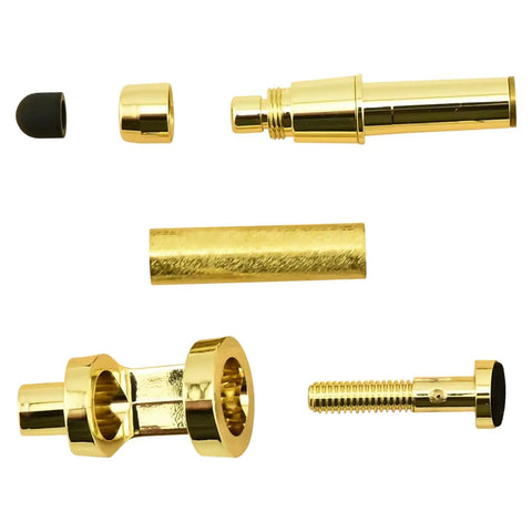 Top Shelf Woodturning Smartphone Stand And Stylus Hardware Kit Gold Chrome Gunmetal Bushing Set, showing gold metal parts.