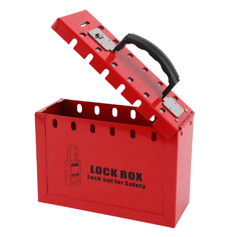Heavy Duty Portable Group Lockout Box With 12 Piece Padlocks And 24 Keys Built Like A Tank For Industrial Sites Keeping Crew Safe And Gear Locked Down Tight Always