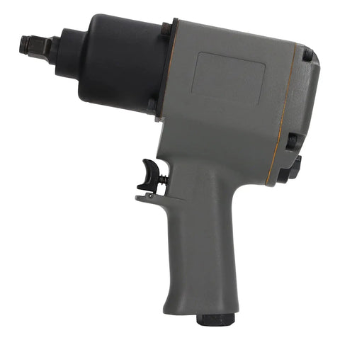 Half Inch Air Impact Wrench With 850 Nm Torque And Full Socket Kit Heavy Duty Pneumatic Pistol Grip Tool For Auto Repair side view of tool