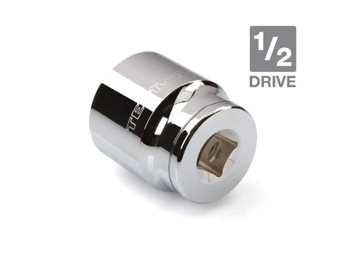 1/2 Inch Drive And 1-1/4 Inch 12-Point Socket With Slim Walls Shallow Well For Extra Clearance closeup showing drive side