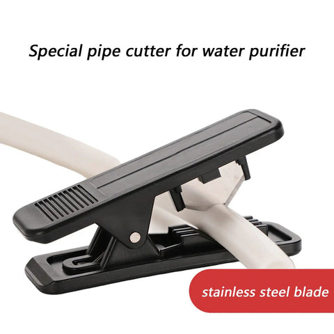 Heavy Duty Tubing Cutter For Nylon And PVC Hoses Replaceable Blade Screw Clamp Design cutting white hose