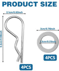 Product size chart for 8Pcs Spring Locking Pin Set For Riding Lawn Tractors Beefy Cotter Hitch Clips Mower Replacement Clevis Pins Kit