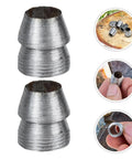 Heavy Duty Splitting Handle Metal Tapered Wedge for Axe Installation, showing silver iron construction and close-up details.