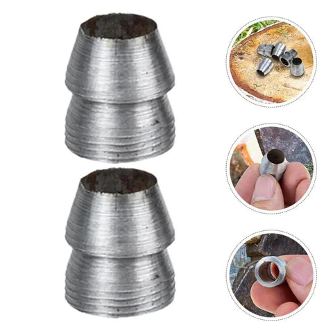 Heavy Duty Splitting Handle Metal Tapered Wedge for Axe Installation, showing silver iron construction and close-up details.