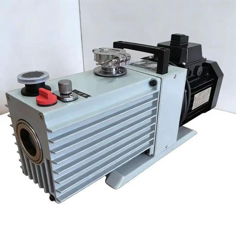 Shop Grade Five Cfm Dual Stage Rotary Vane Vacuum Pump Pulling Mean Point Zero Four Pa Suction side view with oil seal.