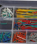 Complete Breadboard Jumper Wire Kit With 560 Piece Solderless Cables In Multicolored Assorted Lengths showing organized wires in a storage box.