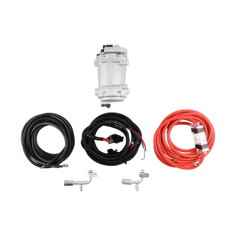 Heavy Duty 12V Electric Air Compressor Plug And Play For Rv Camper Truck Van Cab Direct Replacement Es18Cc012 components with wires and fittings.