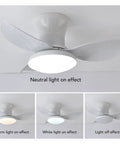Omquot Recessed Ceiling Fan Light Small 25 Inch Silent DC Motor Dimmable LED 6 Speeds Bedroom Living Room Dining Room Study, Remote Control White Light (White) showing neutral light effect.