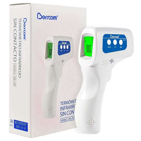 Non Contact Infrared Forehead Thermometer 3 In 1 Digital Thermometer For Kids Infants And Adults Fever Check Temp Gun With Fast One Second Readings Room And Object Temperature, white handheld unit with box