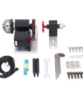 Built Like A Tank Cnc Fourth Axis Rotary Module Kit With High Torque 42 Stepper Motor And Four To One Belt Drive featuring components and tools.