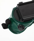 Heavy Duty Industrial Welding Safety Goggles With Dual Lens Impact Protection And Dustproof Housing Rock Solid Eye Shield For Welders showing green housing and flip lens mechanism.