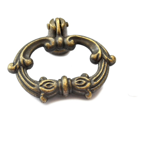 Bronze Drawer Ring Pulls Set Of 8 With Screws Single Hole Vintage Antique Style Handles for furniture and cabinets