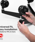 Hands installing 3 Inch Office Chair Wheels Set Of 5 Double Rollerblade Replacement For Smooth Quiet Rolling On Hardwood Floors And Carpets