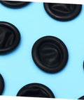 1000 Piece Black Latex Finger Sleeves Block Sneaky Sweat Smudges And Greasy Fingerprints From Messing With Pristine Hardware For Tough Shop Floor Crews And Weekend Gearheads Fixing Tight Builds shown on a blue background.