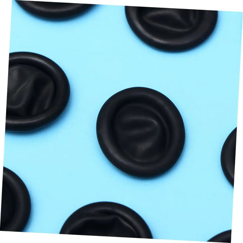 1000 Piece Black Latex Finger Sleeves Block Sneaky Sweat Smudges And Greasy Fingerprints From Messing With Pristine Hardware For Tough Shop Floor Crews And Weekend Gearheads Fixing Tight Builds shown on a blue background.