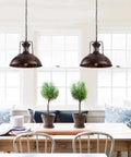 Farmhouse Pendant Light 16.14 Inch Rustic Vintage Vibe Hanging Fixture With Barn Dome Lampshade over kitchen island