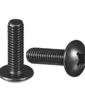 M6 1 x 20mm Truss Head Phillips Machine Screws Full Thread Black Oxide Finish 304 Stainless Steel side view